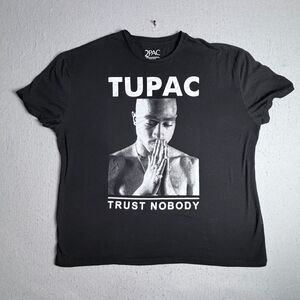 TUPAC 2PAC Trust Nobody 3XL Black T Shirt Death Row Rap Legend Short Sleeve Crew